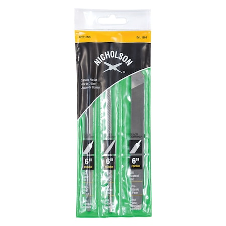 Crescent Nicholson 3 Piece 6 in General Purpose File Set 22015NNN